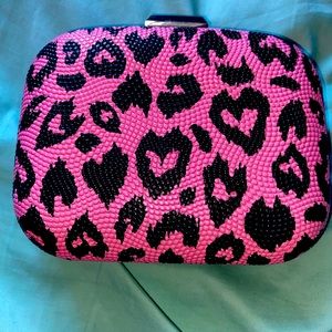 Pink & Black Cheetah Print Clutch NWOT